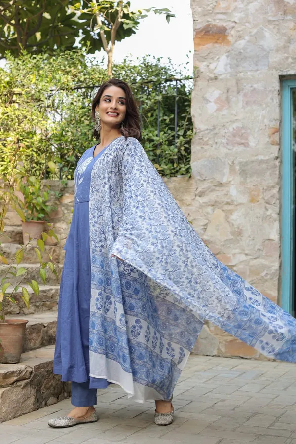 Serene_Steel_Blue_Floral_Embroidered_Kurta_Set_with_Printed_Dupatta