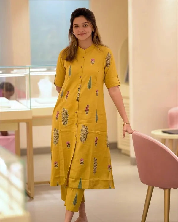 Sunlit_Mustard_Handblock_Printed_Kurta_Pant_Set