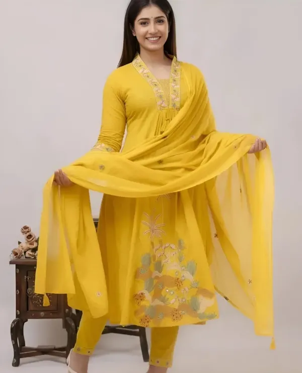 Sunshine_Yellow_Embroidered_Kurta_Set_with_Matching_Dupatta