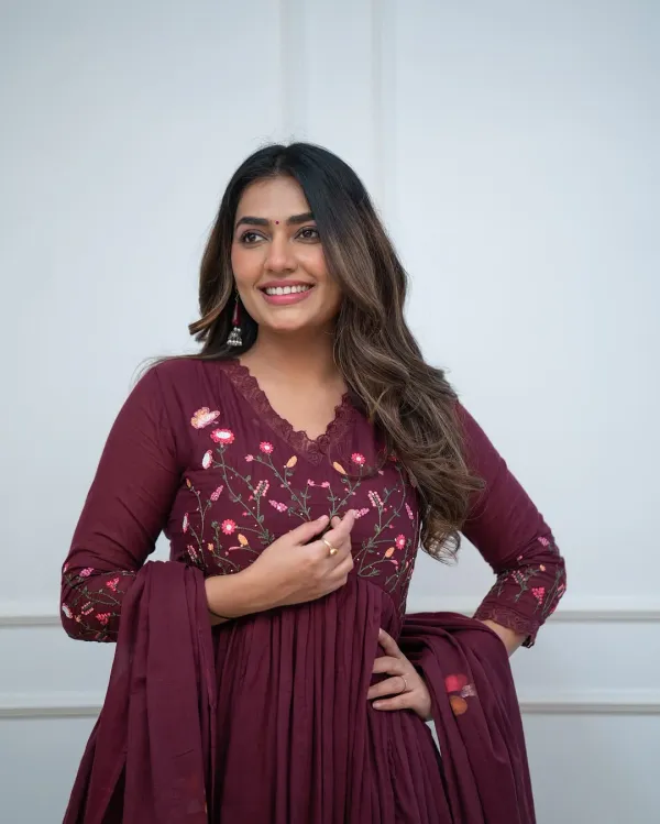Wine_Floral_Hand-Embroidered_Anarkali_Set