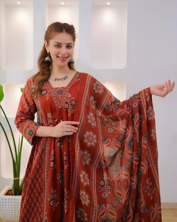 Women’s_Rust_Red_Printed_Anarkali_Kurta_Set_with_Matching_Dupatta