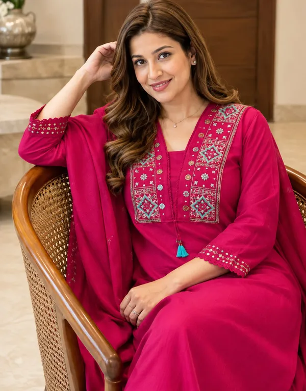 Women’s_Solid_Magenta_Embroidered_Straight_Kurta_with_Matching_Pants