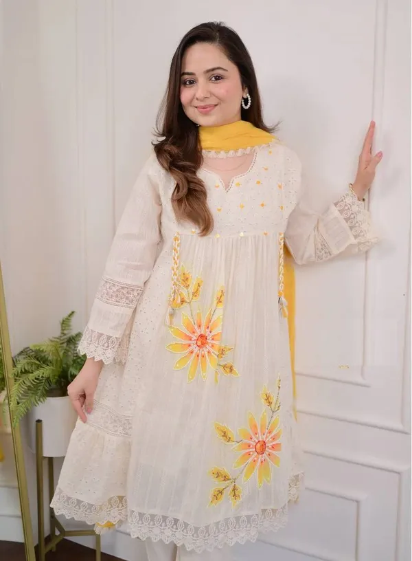 Women’s_White_Embroidered_Anarkali_Kurta_Set_with_Yellow_Dupatta