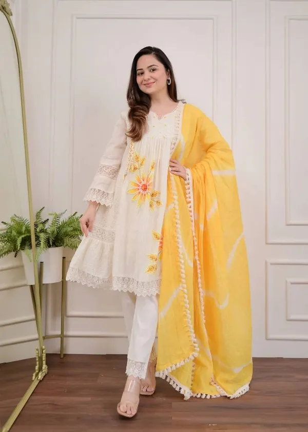 Women’s_White_Embroidered_Anarkali_Kurta_Set_with_Yellow_Dupatta