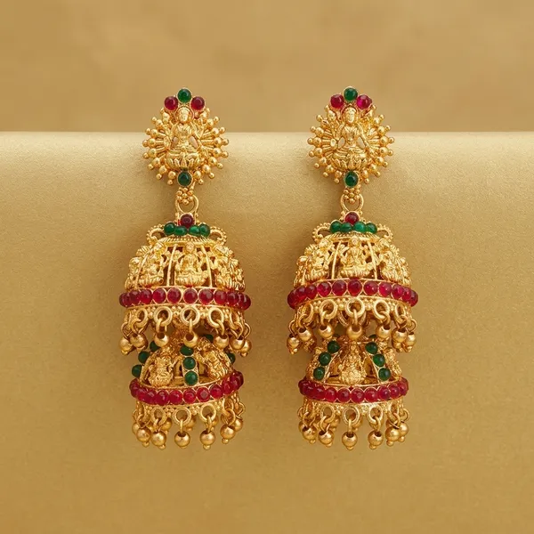 Gold_Alloy_Red_Green_Kundan_Jhumka_Earrings_For_Women