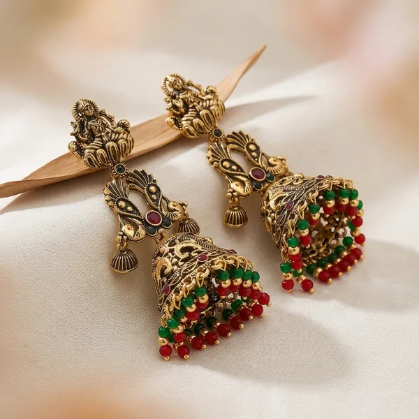 Gold_Alloy_Peacock_Jhumka_Earrings_For_Women