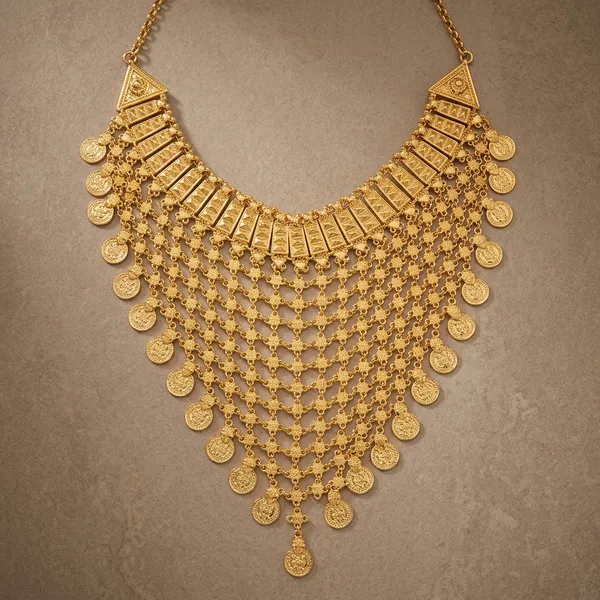 Gold_Alloy_Traditional_Coin_Design_Statement_Necklace_For_Women