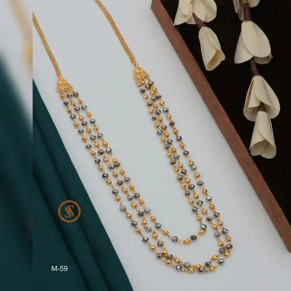 Gold_Alloy_Multi_Strand_Beaded_Necklace_For_Women