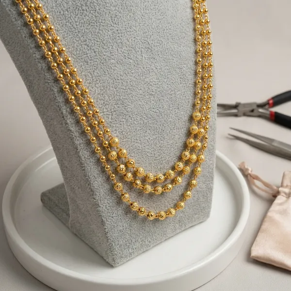 Gold_Alloy_3_Layer_Traditional_Ball_Mala_Necklace_For_Women
