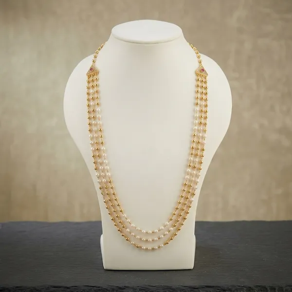 Gold_Alloy_Multi_Strand_Pearl_Necklace_For_Women