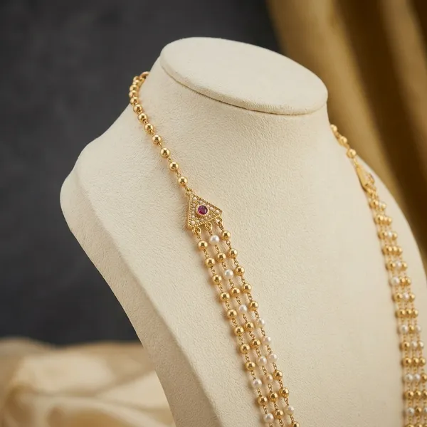 Gold_Alloy_Multi_Strand_Pearl_Necklace_For_Women