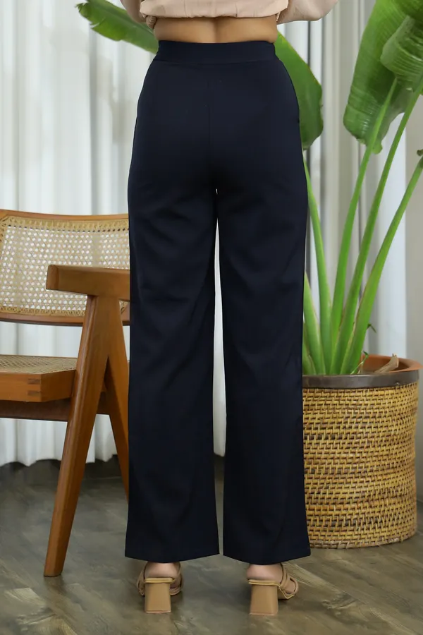 Navy_Blue_Blended_Fabric_Firefly_High_Waist_Pants_For_Women