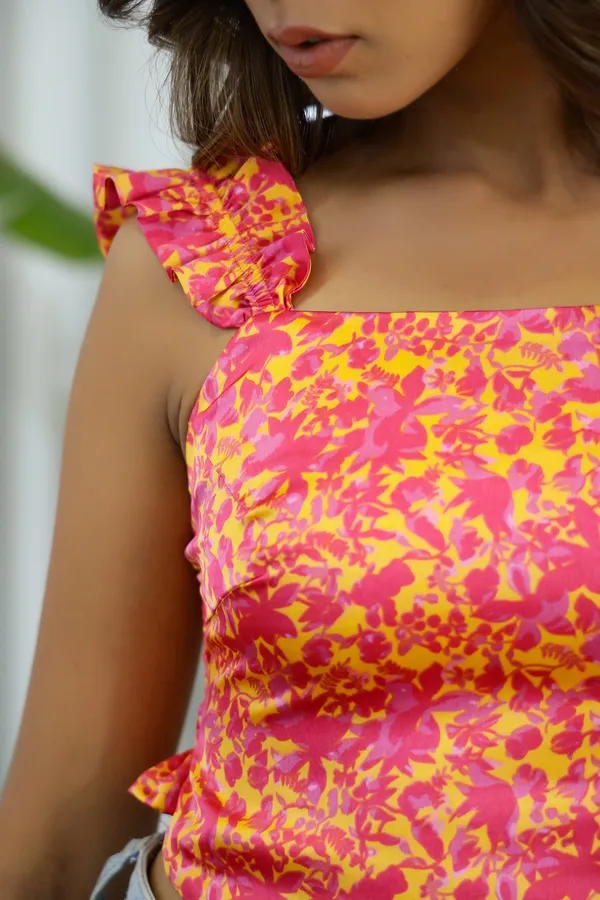 Multicolor_Satin_Blooming_Print_Crop_Top_For_Women
