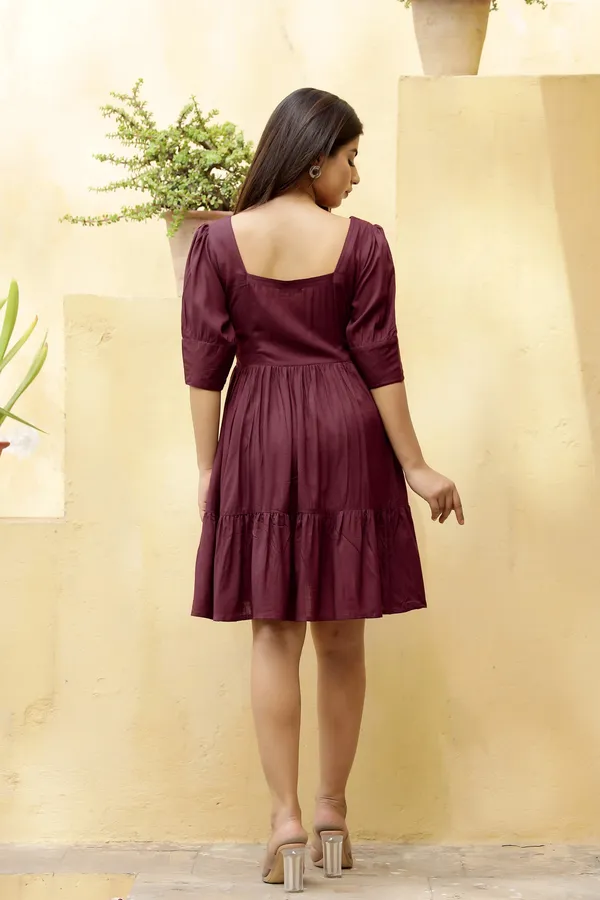 Maroon_Rayon__Aroma_Dress_For_Women