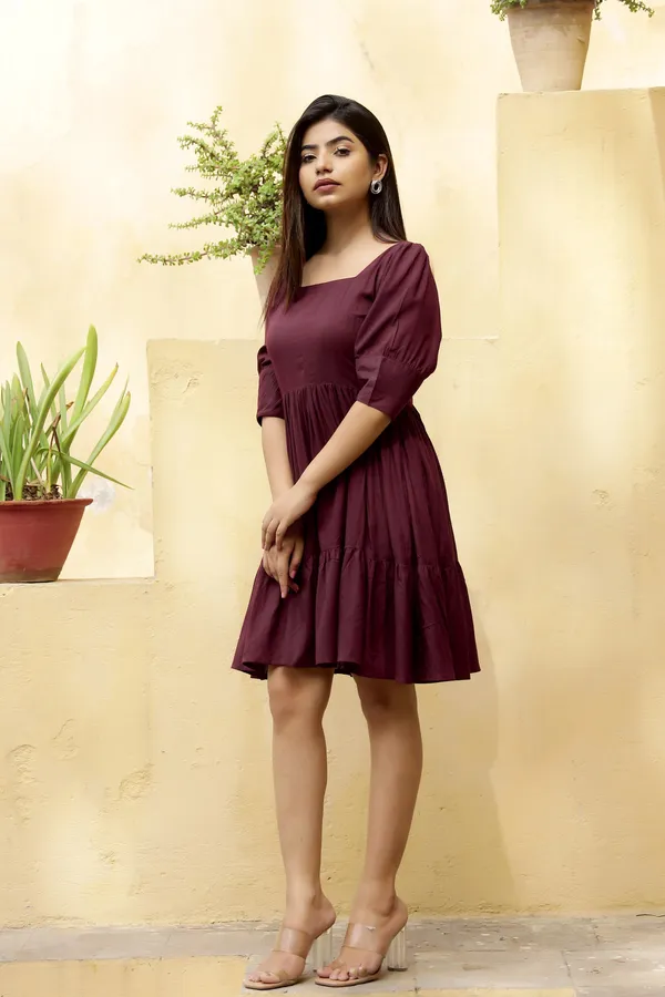 Maroon_Rayon__Aroma_Dress_For_Women