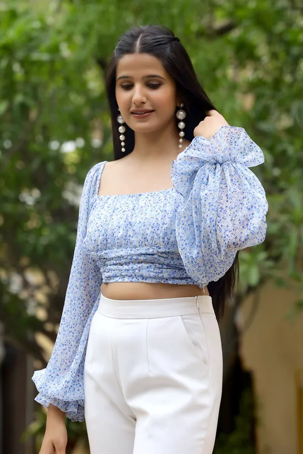Blue_Chiffon__Sky_Bloom_Top_For_Women