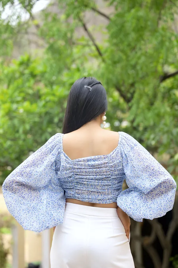 Blue_Chiffon__Sky_Bloom_Top_For_Women