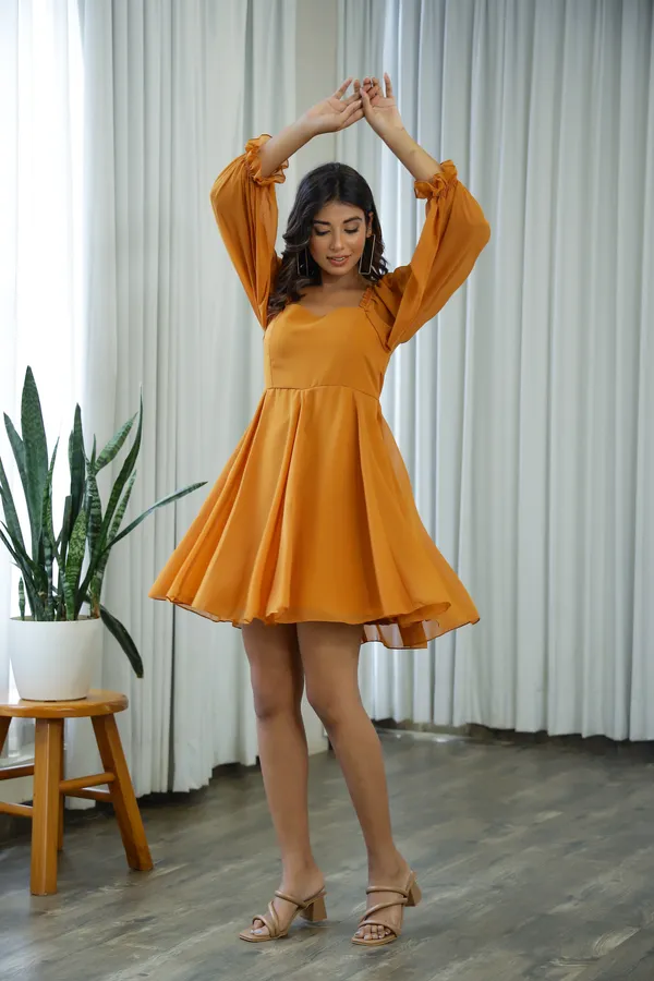 Rust_Georgette_Hanya_Mini_Dress_For_Women