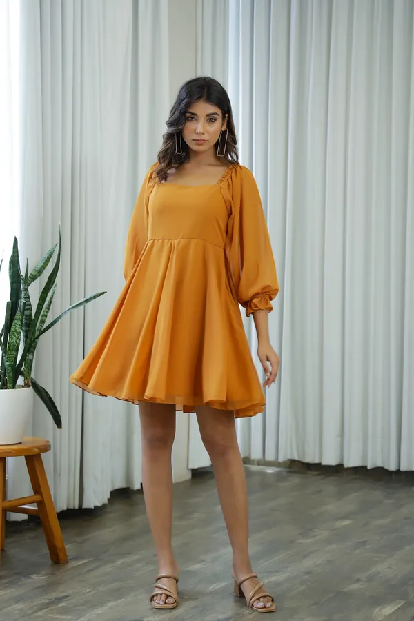 Rust_Georgette_Hanya_Mini_Dress_For_Women