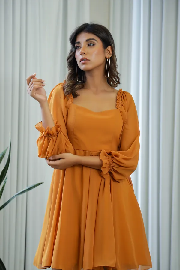 Rust_Georgette_Hanya_Mini_Dress_For_Women