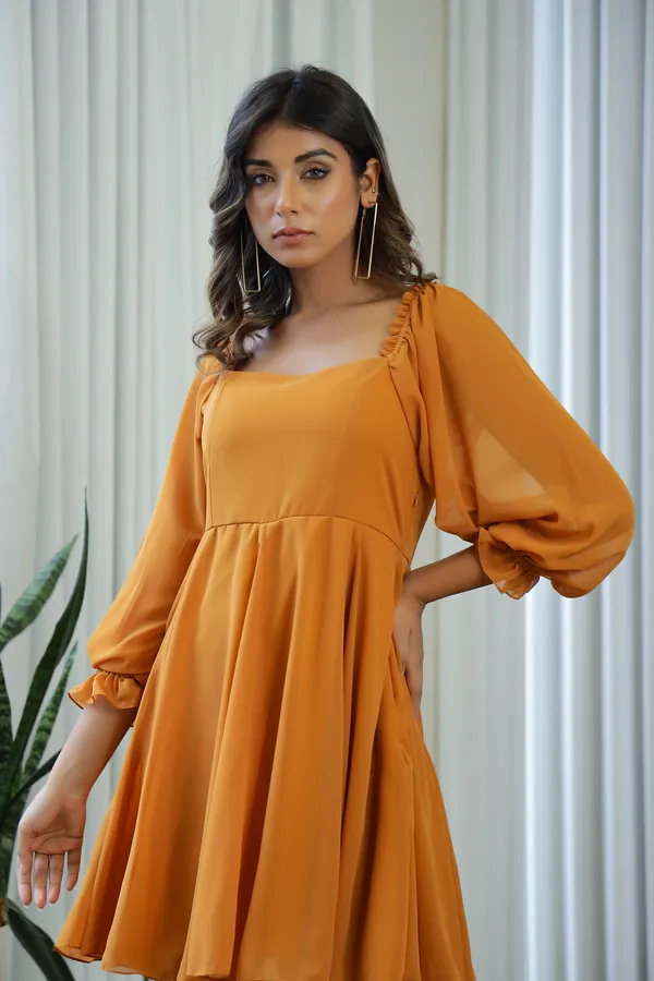 Rust_Georgette_Hanya_Mini_Dress_For_Women