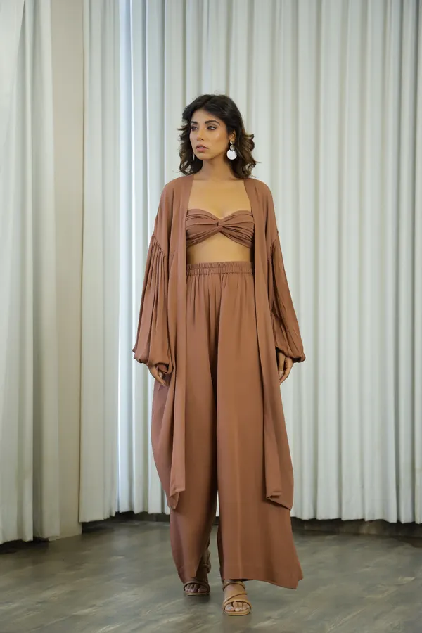 Brown_Cotton_Starlit_3_Piece_Set_For_Women