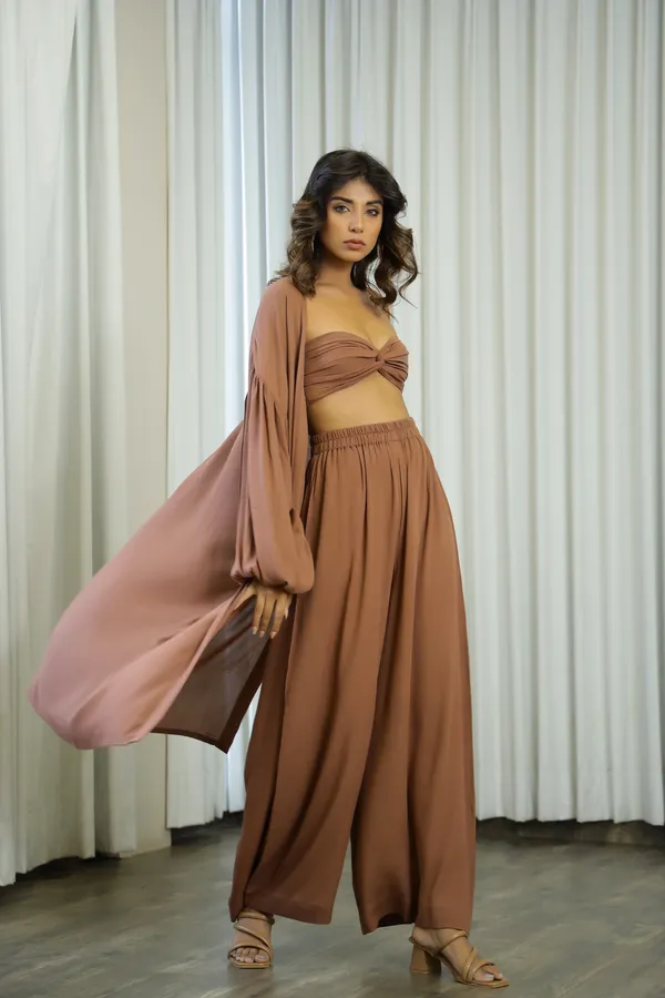 Brown_Cotton_Starlit_3_Piece_Set_For_Women
