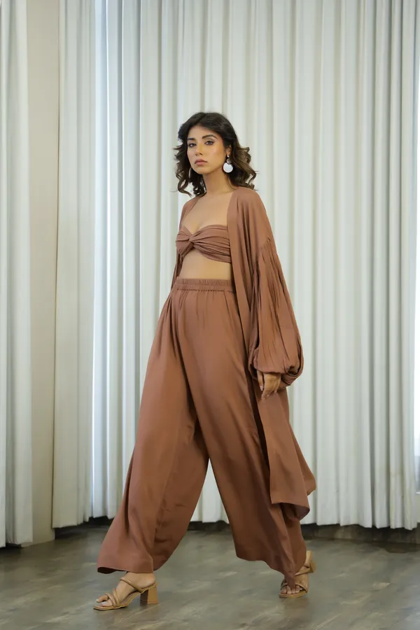 Brown_Cotton_Starlit_3_Piece_Set_For_Women
