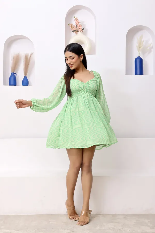 Green_Chiffon_Swirls_Mini_Dress_For_Women