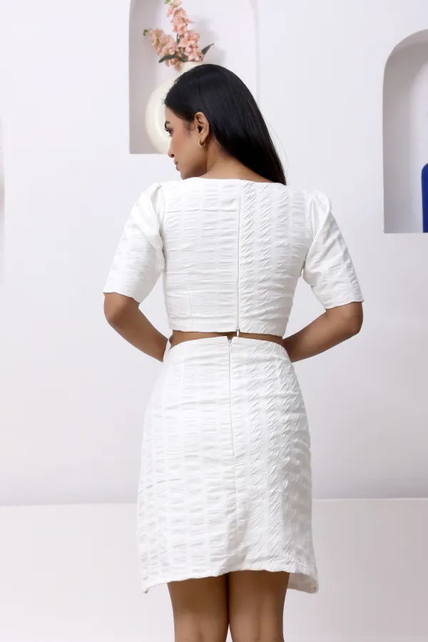 White_Cotton_Textured_Mini_Dress_For_Women