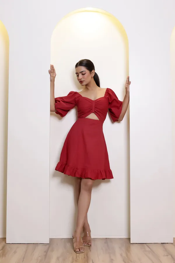 Red_Cotton_Radiant_Mini_Dress_For_Women