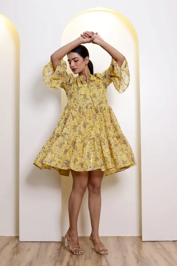Yellow_Georgette_Alora_Mini_Dress_For_Women