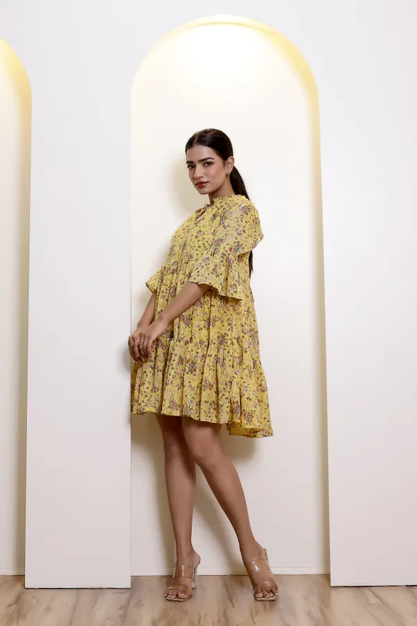 Yellow_Georgette_Alora_Mini_Dress_For_Women