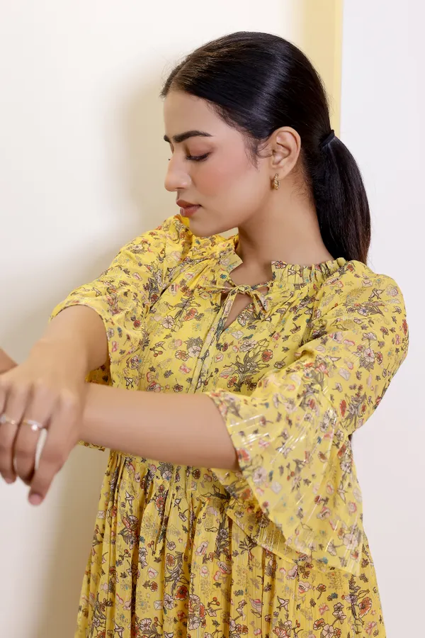 Yellow_Georgette_Alora_Mini_Dress_For_Women