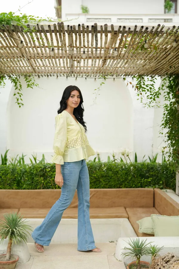 Yellow_Schiflli_Cotton_Top