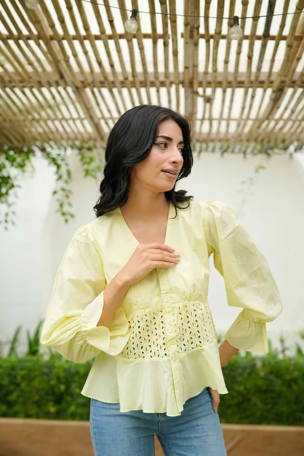 Yellow_Schiflli_Cotton_Top