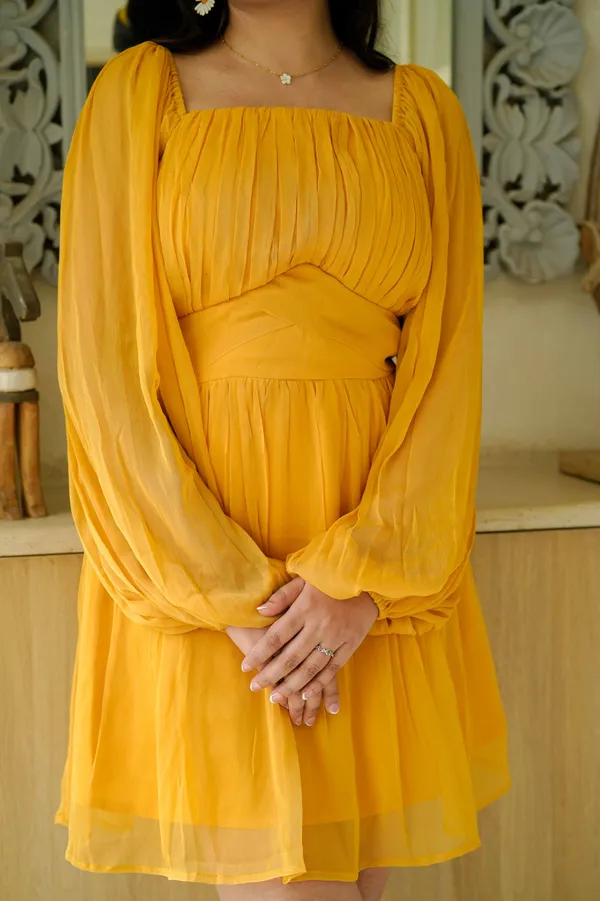 Mustard_chiffon_mini_dress