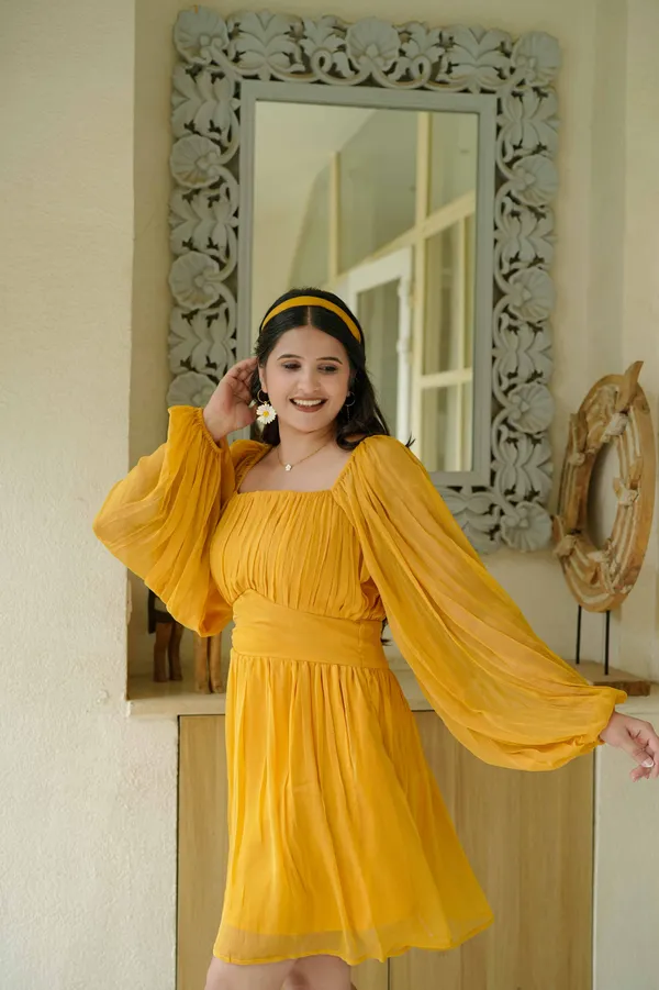 Mustard_chiffon_mini_dress