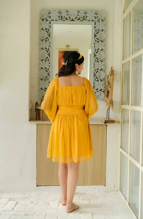 Mustard_chiffon_mini_dress