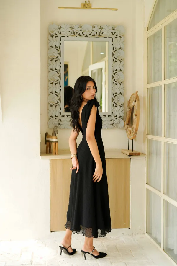 Black_dobby_chiffon_midi_dress