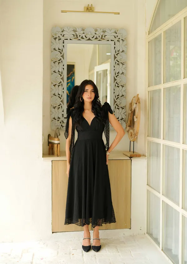 Black_dobby_chiffon_midi_dress