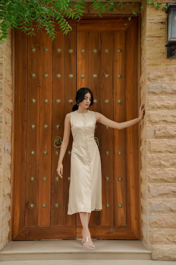 Nude_rayon_midi_dress