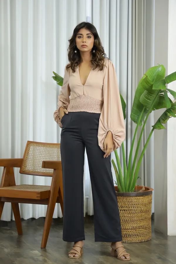 Charcoal_Blended_Fabric_Firefly_High_Waist_Pants_For_Women