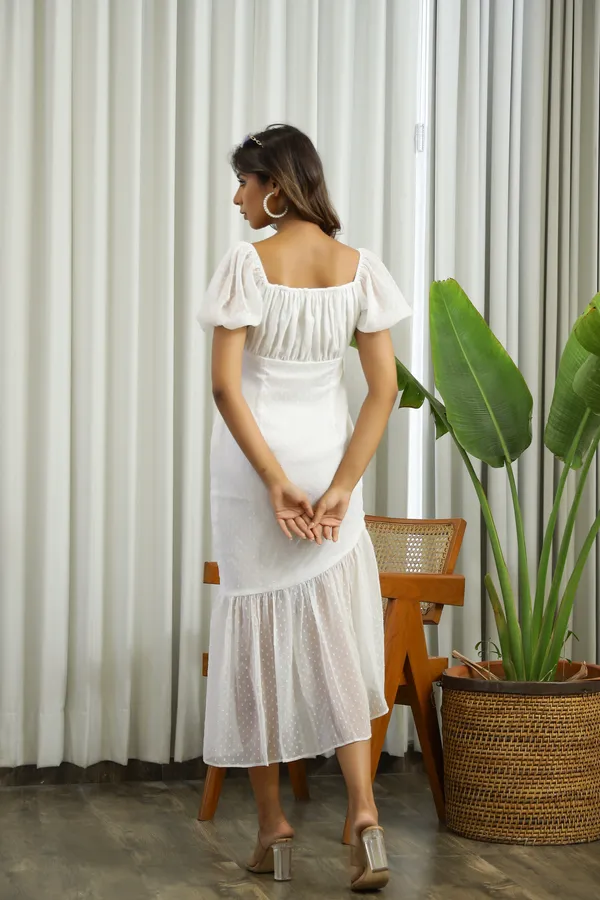 White_Georgette_Pearl_Dobby_Midi_Dress_For_Women
