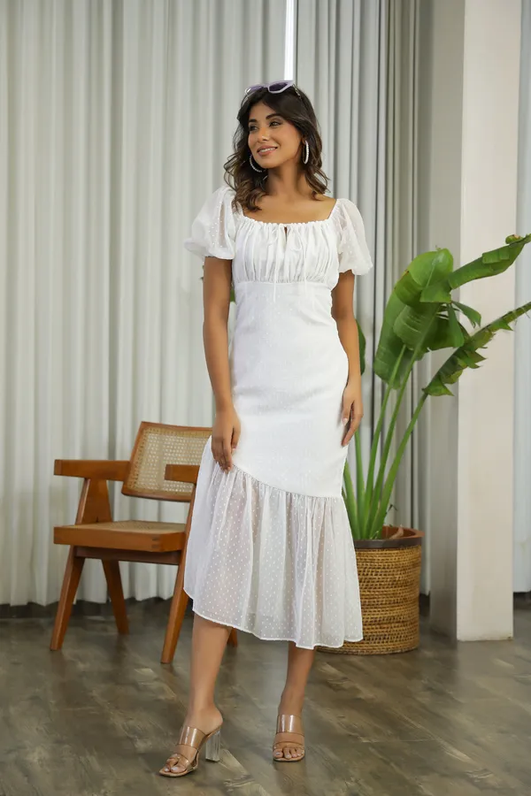 White_Georgette_Pearl_Dobby_Midi_Dress_For_Women