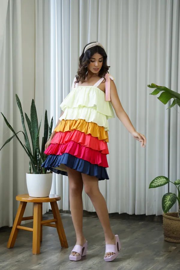 Multicolor_Cotton_Pop_Mini_Dress_For_Women