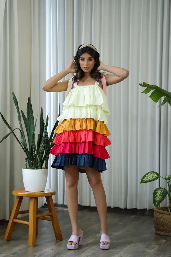 Multicolor_Cotton_Pop_Mini_Dress_For_Women