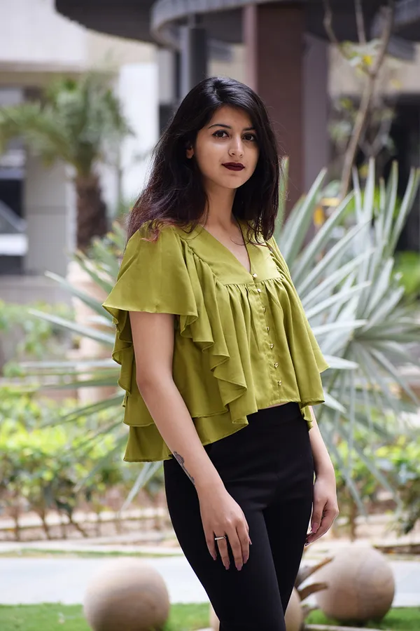 Green_Rayon_Aria_Ruffle_Blouse_For_Women