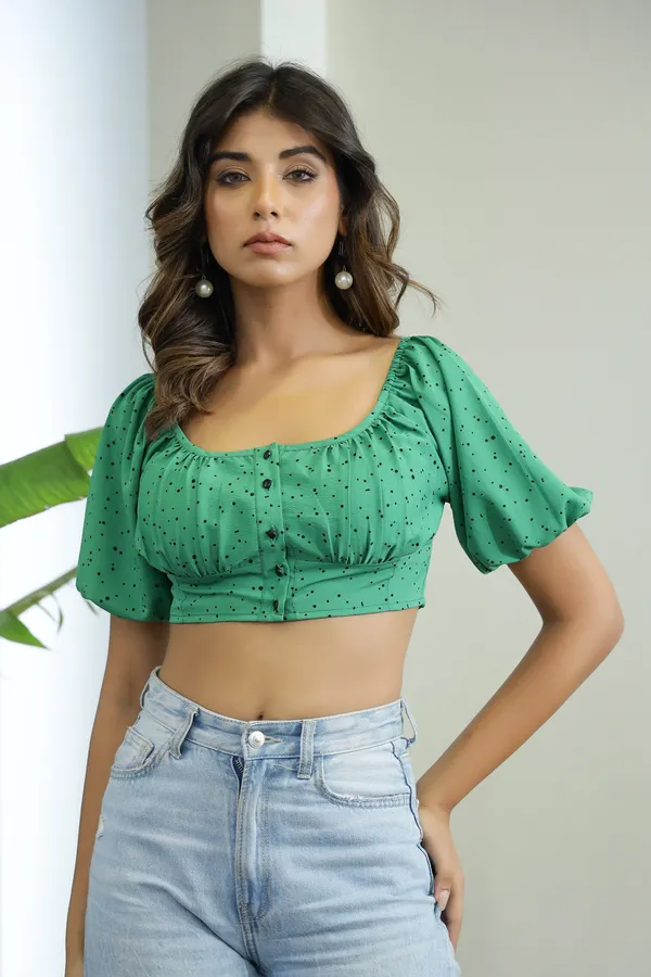 Green_Crepe_Nicole_Button_Crop_Top_For_Women