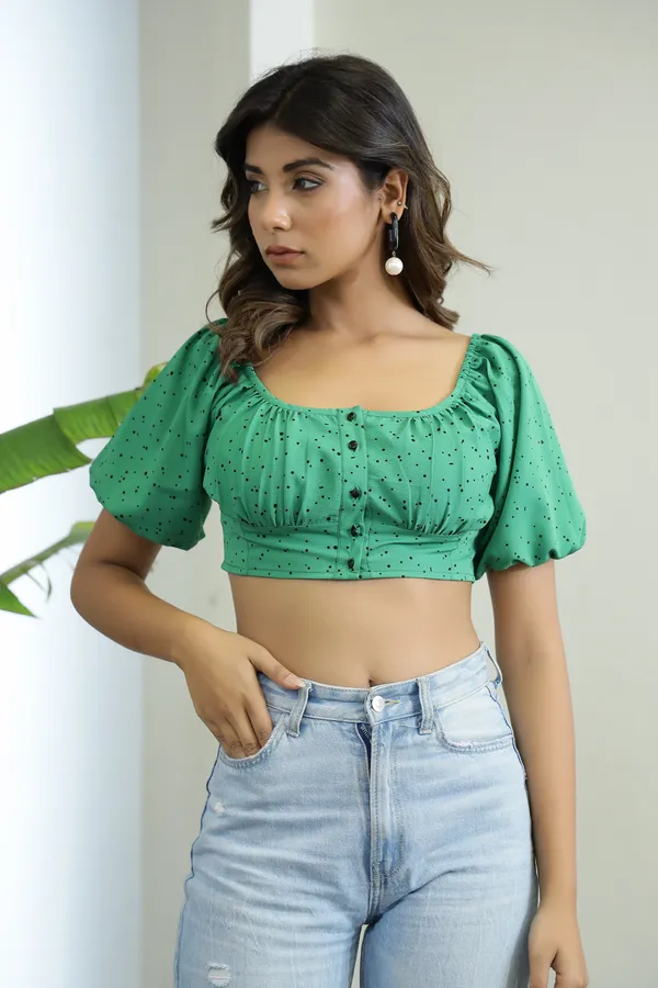 Green_Crepe_Nicole_Button_Crop_Top_For_Women
